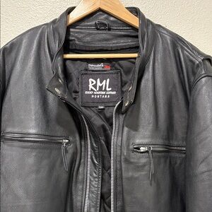 Rocky Mountain Leather Men’s Black Leather Motorcycle Jacket